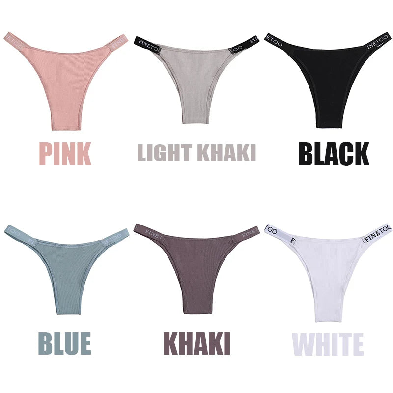 3PCS/Set Cotton Panties Briefs Women Underpants Female Sexy Panties Thong Women's Pantys Underwear Solid Color Intimate Lingerie