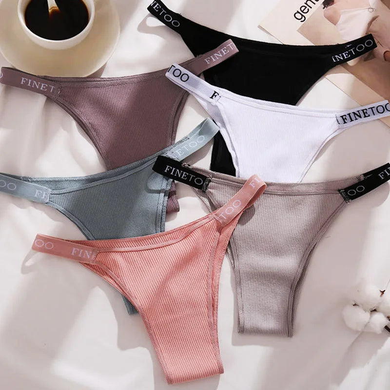 3PCS/Set Cotton Panties Briefs Women Underpants Female Sexy Panties Thong Women's Pantys Underwear Solid Color Intimate Lingerie