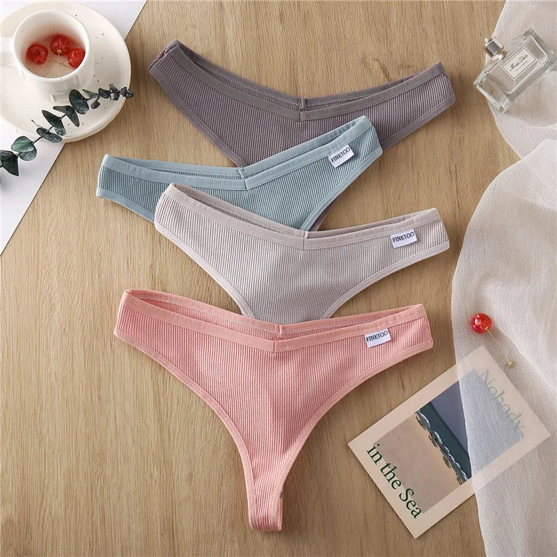 culottes en coton pour femmes – Strings sexy taille basse, culottes brésiliennes, lingerie pour femmes, sous-vêtements respirants et intimes en bikini.