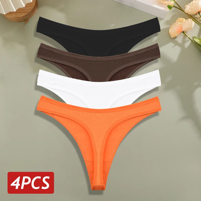 strings en coton pour femme – Sous-vêtements sexy taille basse, ultra-fins et sans couture, culottes G-string douces et invisibles