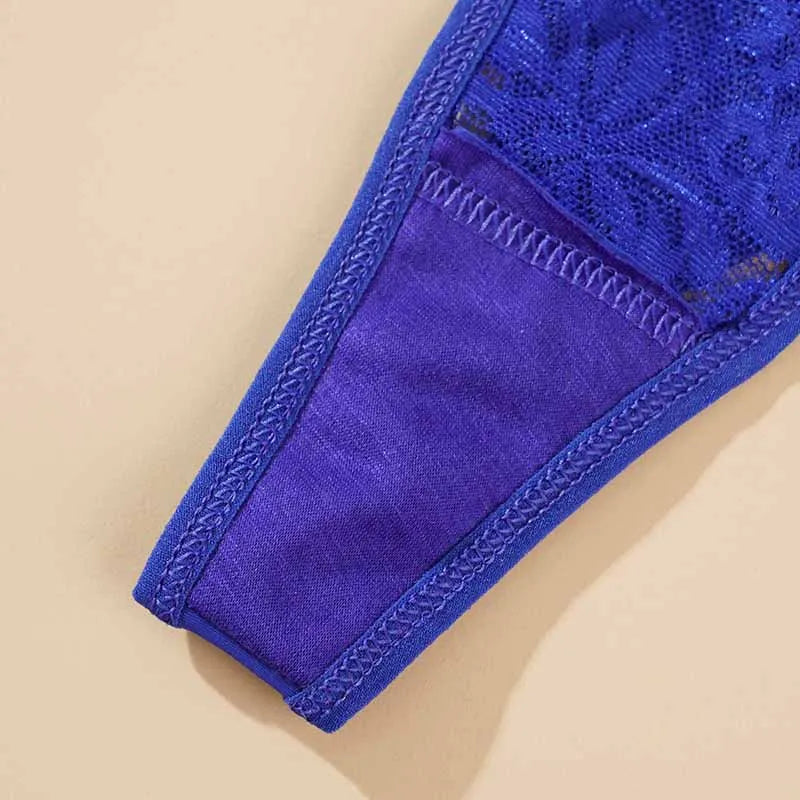 Strings sexy en dentelle ajustables pour femme – Culottes taille basse ajourées, sous-vêtements respirants et transparents, lingerie sensuelle.