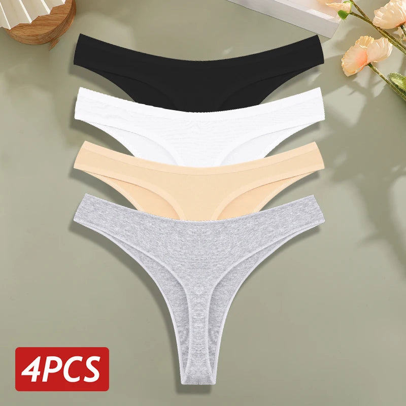 strings en coton pour femme – Sous-vêtements sexy taille basse, ultra-fins et sans couture, culottes G-string douces et invisibles