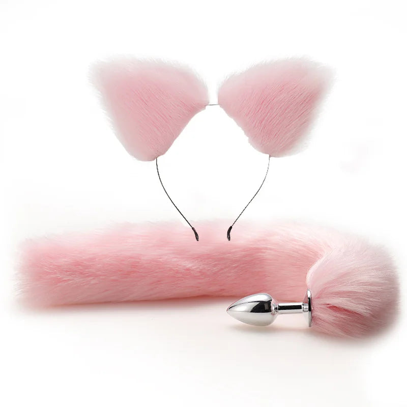 Plug anal avec queue, plug queue de renard, oreilles de chat, produits érotiques BDSM, jouets sexuels pour couples, adultes, femmes et hommes