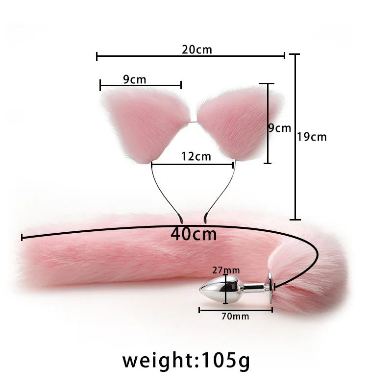 Plug anal avec queue, plug queue de renard, oreilles de chat, produits érotiques BDSM, jouets sexuels pour couples, adultes, femmes et hommes