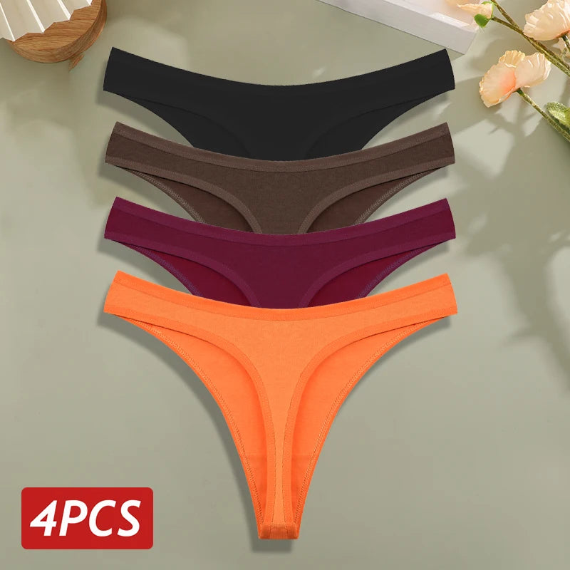 strings en coton pour femme – Sous-vêtements sexy taille basse, ultra-fins et sans couture, culottes G-string douces et invisibles