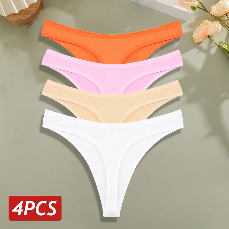 strings en coton pour femme – Sous-vêtements sexy taille basse, ultra-fins et sans couture, culottes G-string douces et invisibles