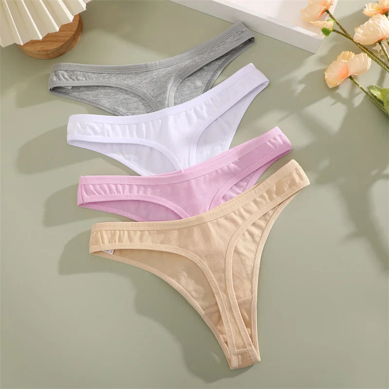 strings en coton pour femme – Sous-vêtements sexy taille basse, ultra-fins et sans couture, culottes G-string douces et invisibles