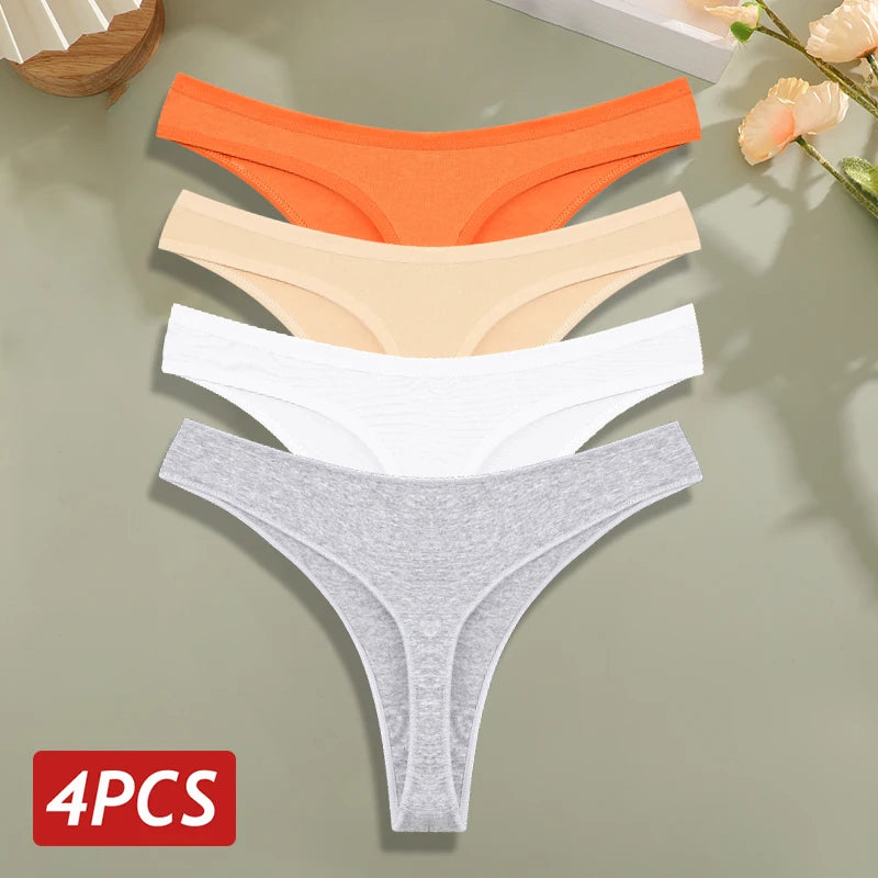 strings en coton pour femme – Sous-vêtements sexy taille basse, ultra-fins et sans couture, culottes G-string douces et invisibles