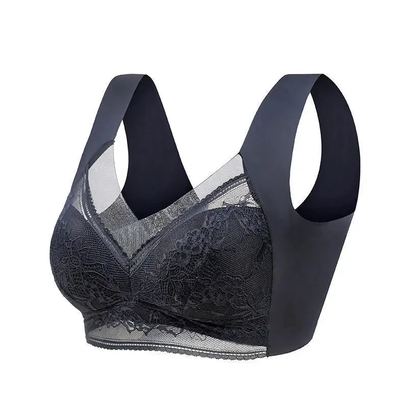 Soutien-gorge grande taille L-6L pour femmes, push-up en soie glacée