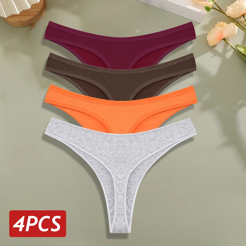 strings en coton pour femme – Sous-vêtements sexy taille basse, ultra-fins et sans couture, culottes G-string douces et invisibles