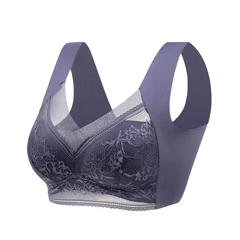 Soutien-gorge grande taille L-6L pour femmes, push-up en soie glacée