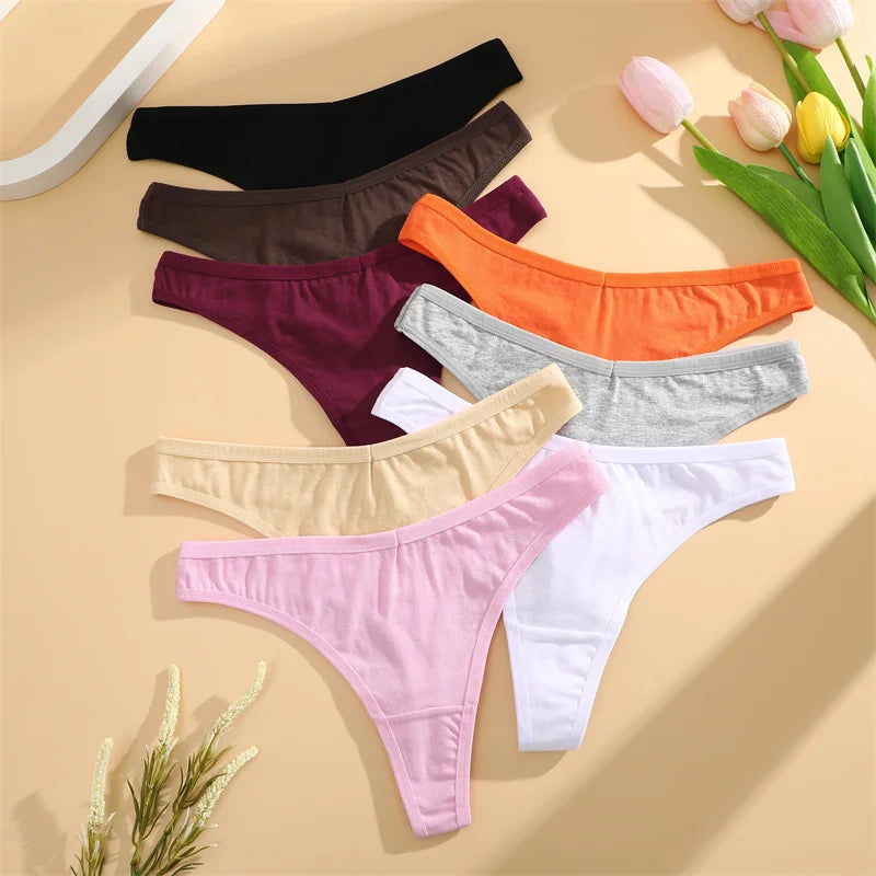 strings en coton pour femme – Sous-vêtements sexy taille basse, ultra-fins et sans couture, culottes G-string douces et invisibles