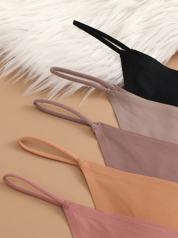 sous-vêtements sans couture pour femmes – Strings en soie glacée, sexy, taille basse, bikini T-back, culottes unies et invisibles, disponibles en tailles XS à XL