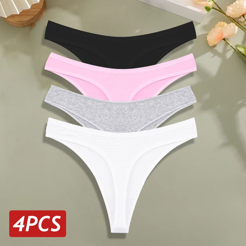 strings en coton pour femme – Sous-vêtements sexy taille basse, ultra-fins et sans couture, culottes G-string douces et invisibles