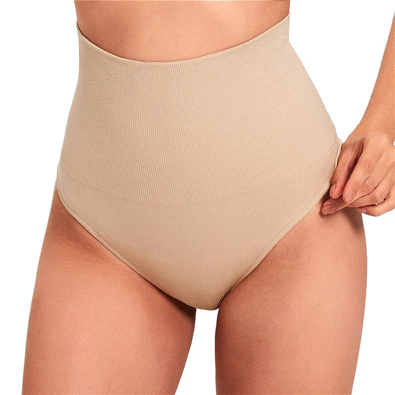 String gainant taille haute pour femme – Culotte sculptante, sous-vêtement amincissant, rehausseur de fesses, gaine ventre plat, shapewear affineur de silhouette